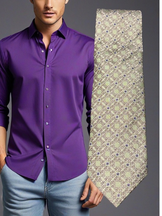 Retro Emilio Guido Handmade Patterned Silk Tie - Picture 1 of 12